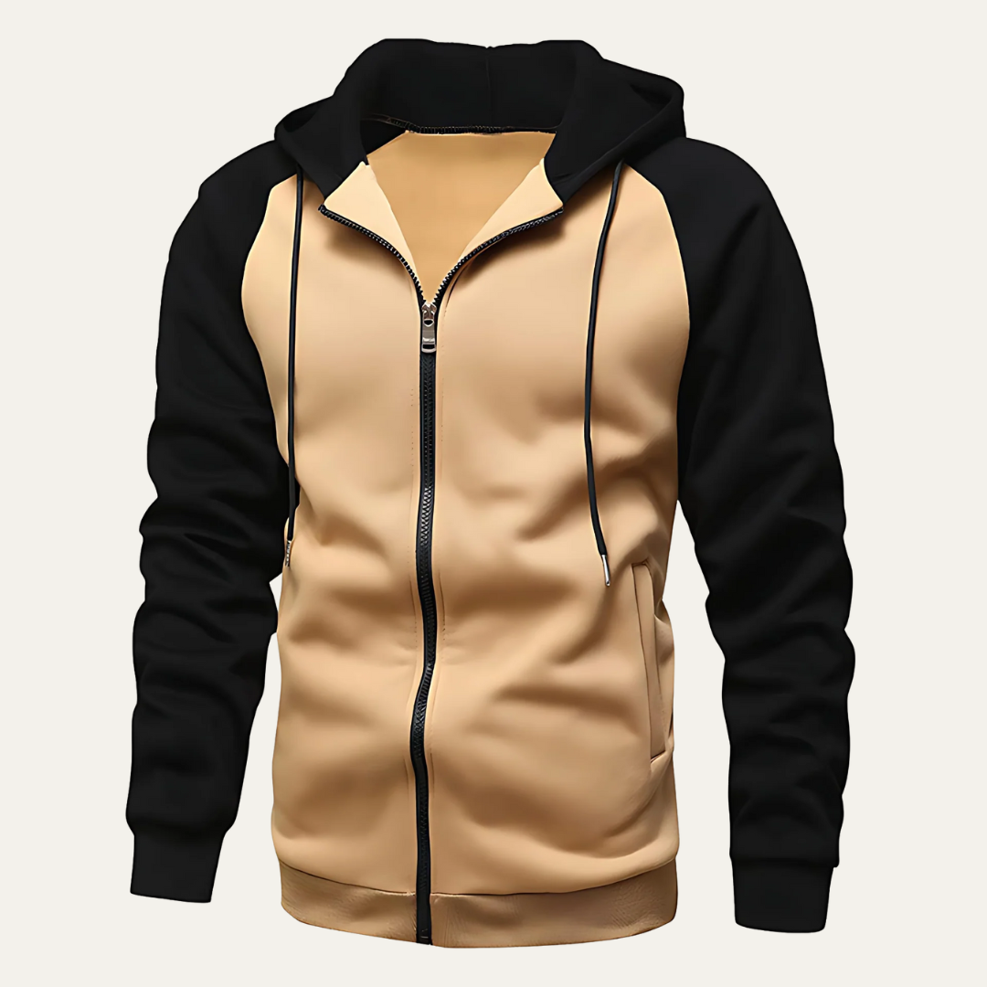Mens Hoodie Full Zip Raglan Sleeve