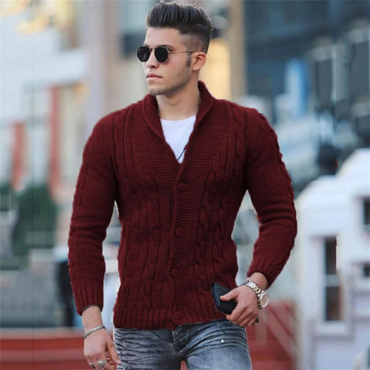 Mens Sweater Cardigan Wool Blend Relaxed Fit