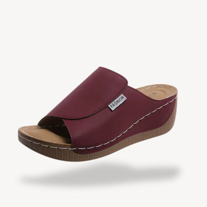 Womens Leather Orthopedic Wedge Sandals Comfortable Fit