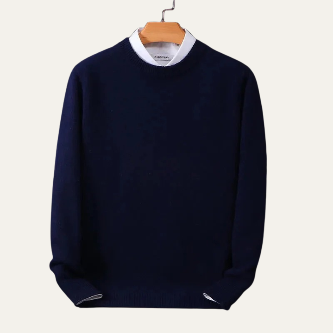 Mens Knit Sweater Round Neck Classic Fit