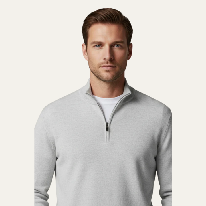 Mens Pullover Fine Gauge Quarter Zip