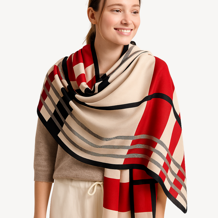 Womens Shawl Plaid Pattern Lightweight Wrap