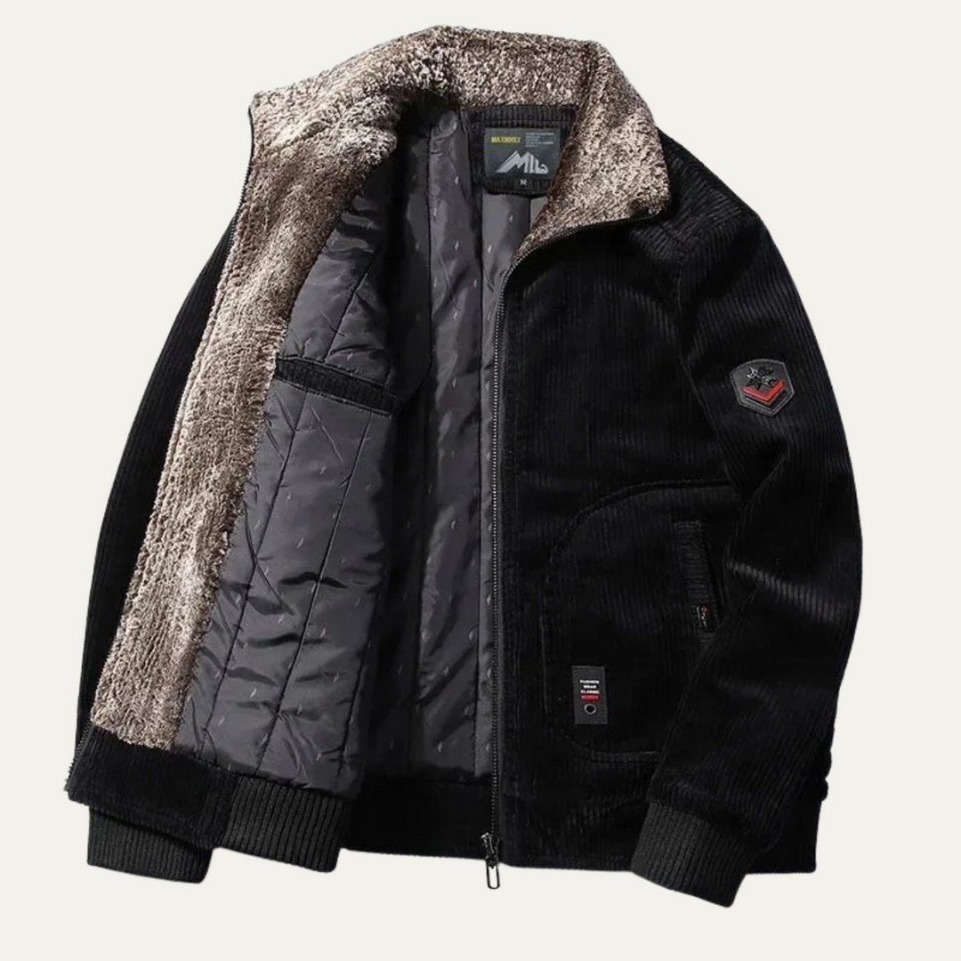 Mens Corduroy Jacket Fur Lined Warm Winter Fit