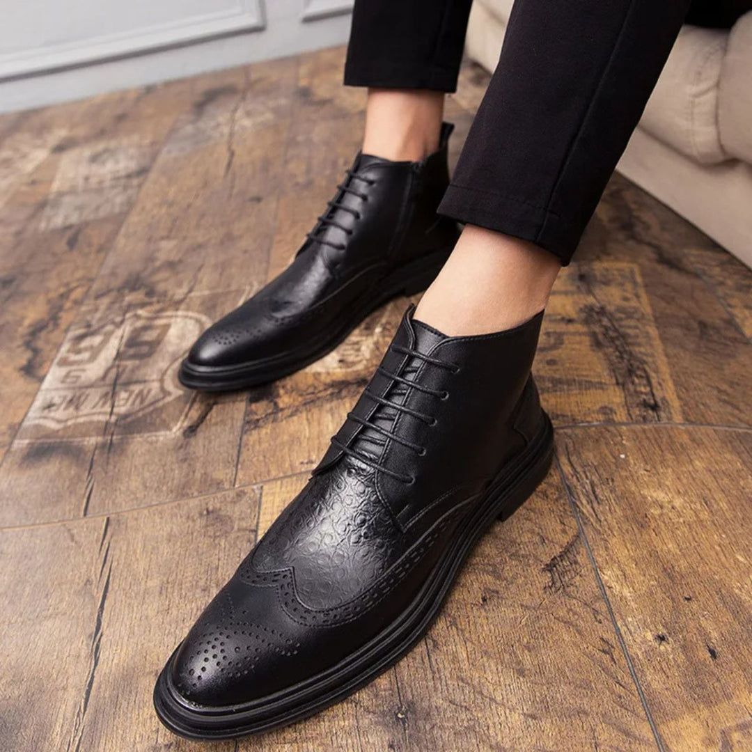 Mens Chelsea Boots Leather Business Winter Style