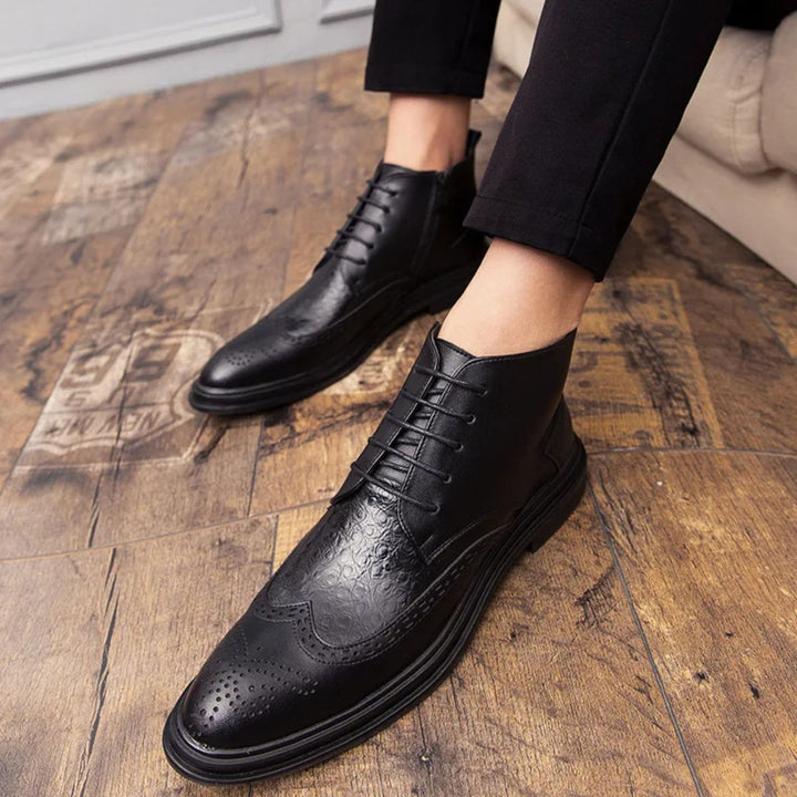 Mens Chelsea Boots Leather Business Winter Style