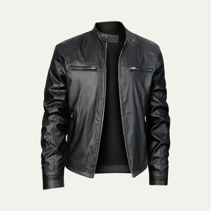 Mens Leather Motorcycle Jacket Fitted Style