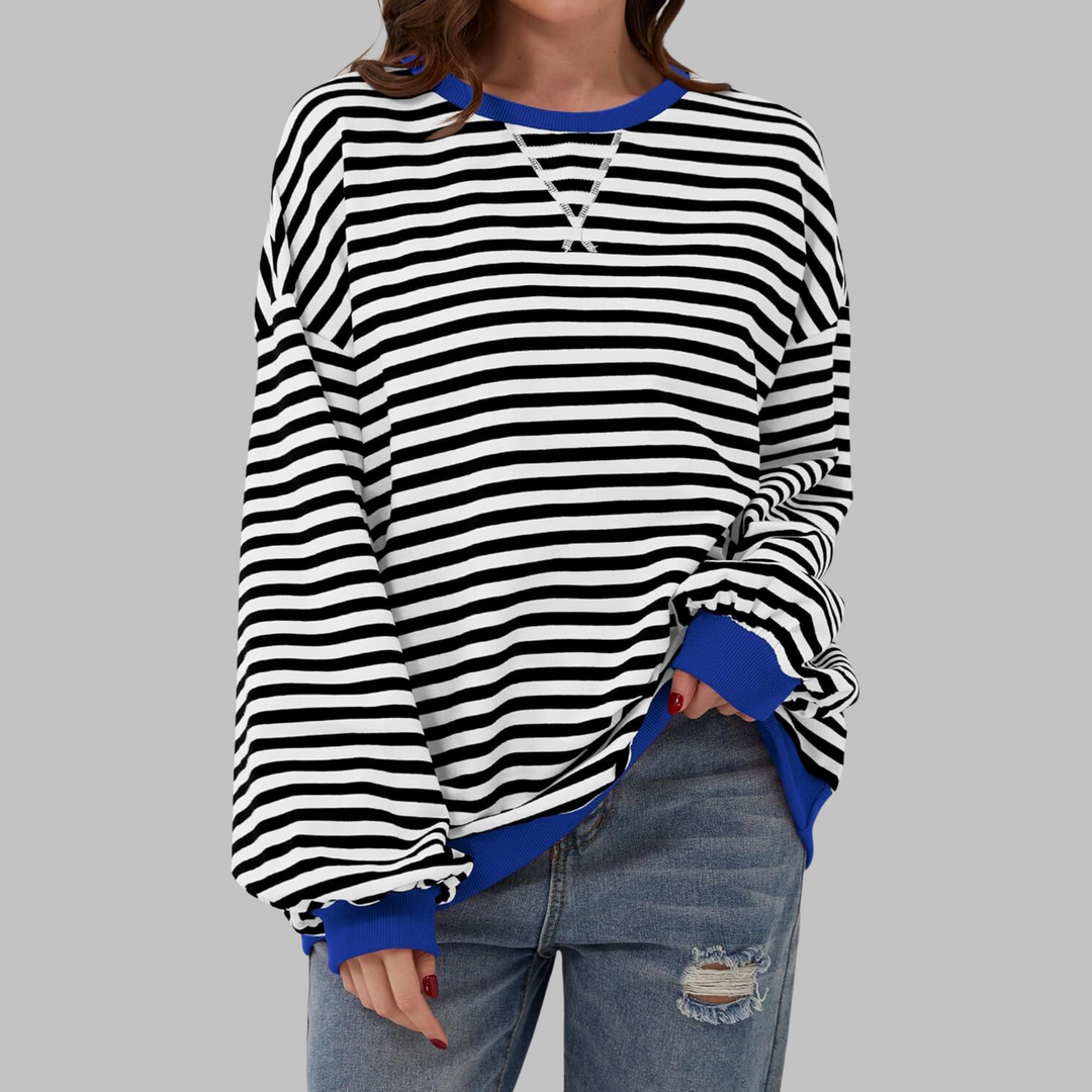 Womens Oversized Sweatshirt Cotton Crewneck Long Sleeve - BritishMode