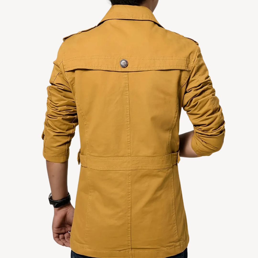 Mens Trench Coat Cotton Blend Classic Fit