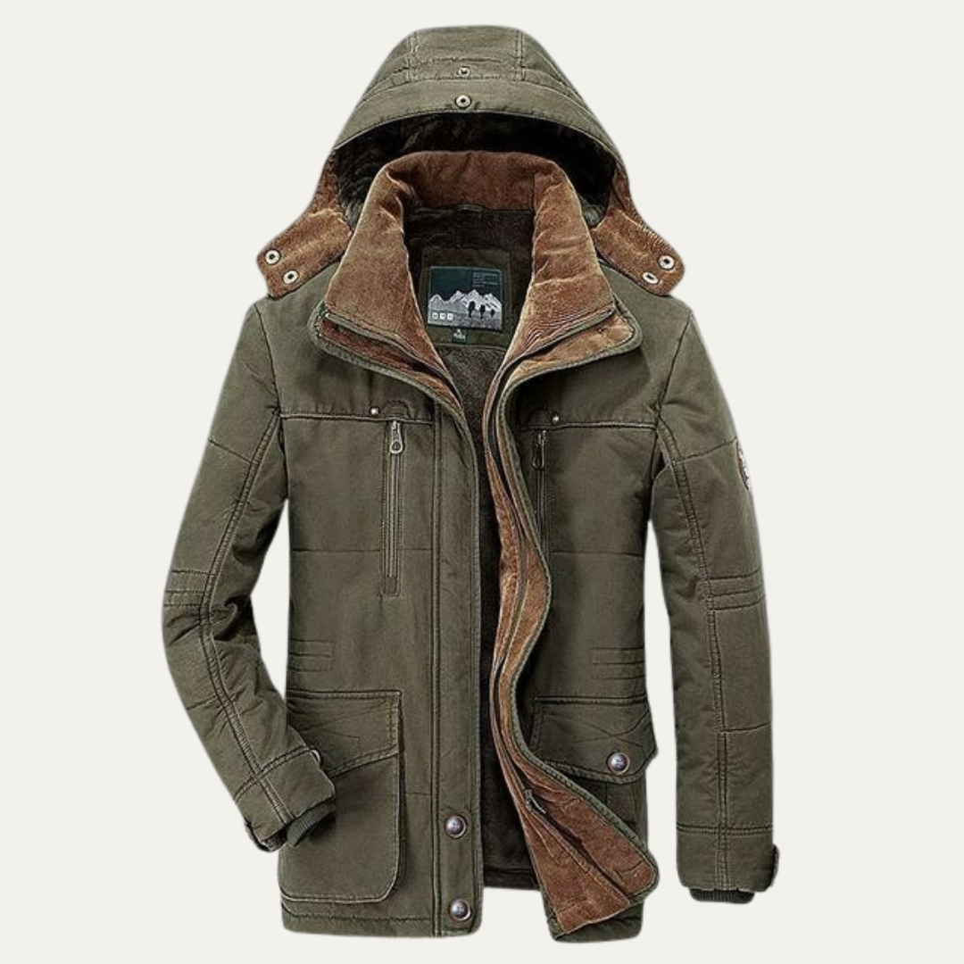 Mens Utility Parka Fleece Lined Hooded