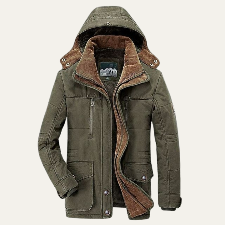Mens Utility Parka Fleece Lined Hooded