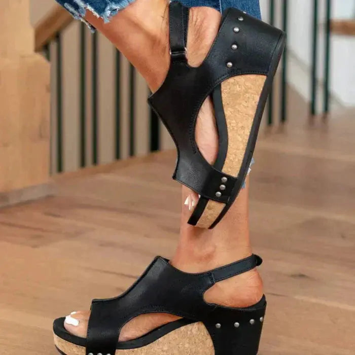 Womens Wedge Sandals Elegant Slip-On