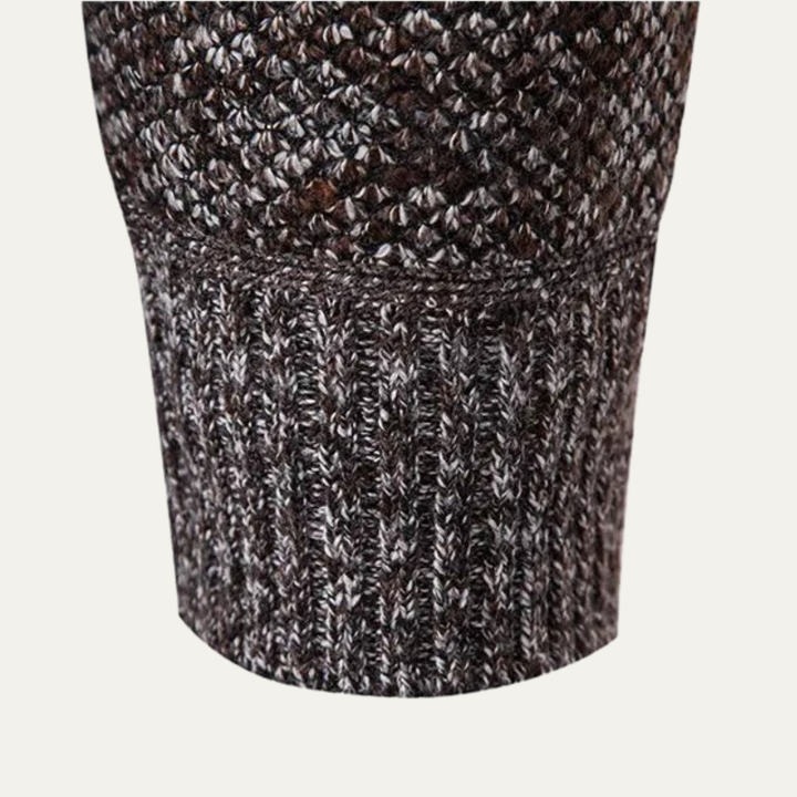 Mens Knit Fleece Zip Cardigan Diamond Pattern