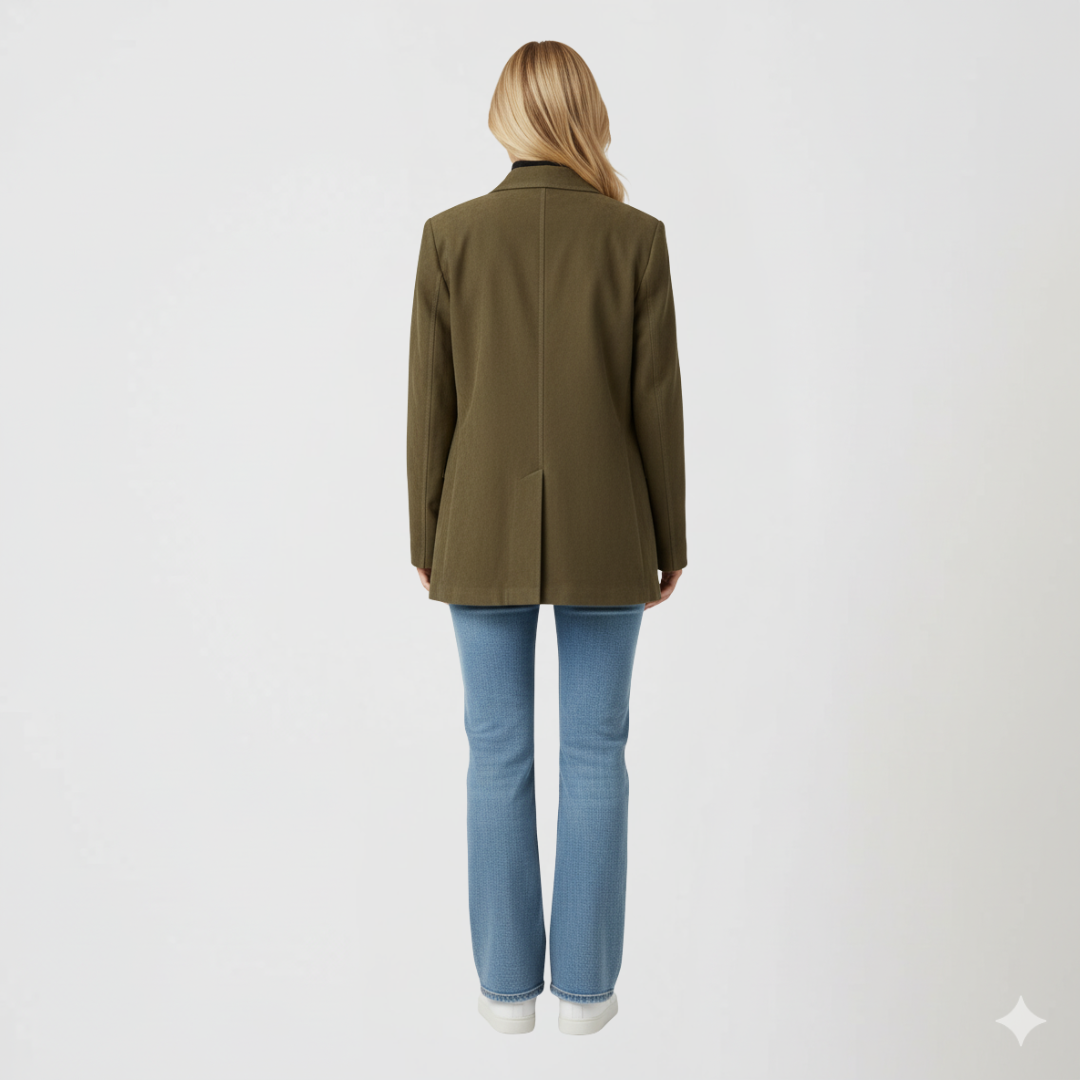 Womens Oversized Autumn Jacket Button-Up with Pockets