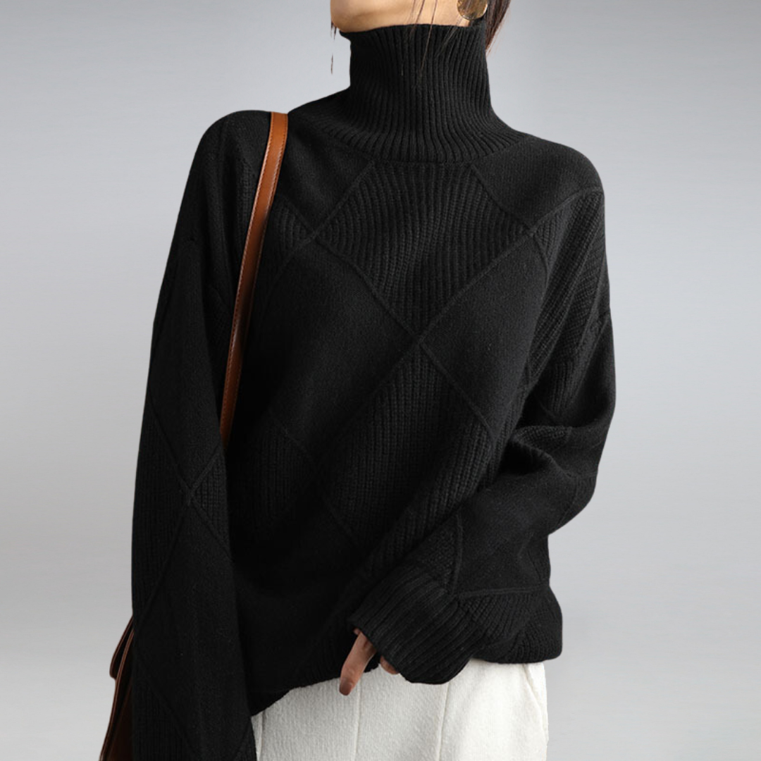 Womens Cashmere Turtleneck Sweater Winter Warm Fit