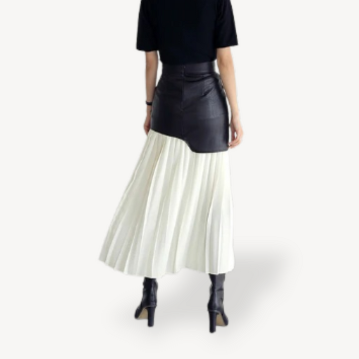 Womens Pleated Midi Skirt Lightweight Flowing Fit