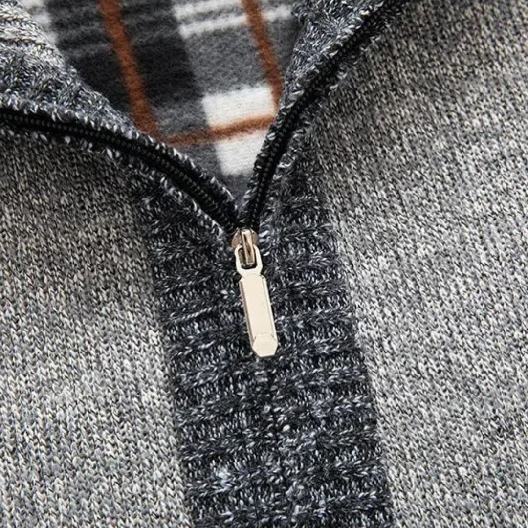 Mens Knit Jacket Fleece Lined Thick Warm Zip Front