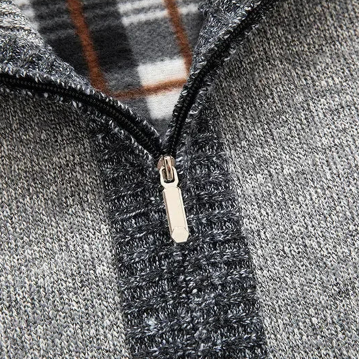 Mens Knit Jacket Fleece Lined Thick Warm Zip Front