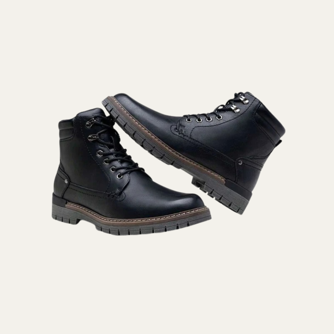 Mens Combat Boots Lace-Up Military Style Lug Sole