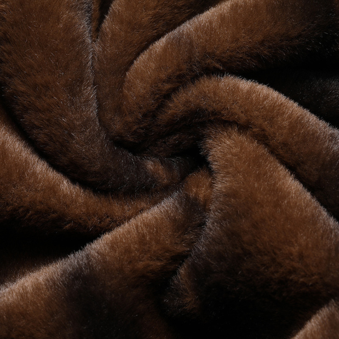 Mens Wool Blend Jacket Fur Lined Warm Outerwear