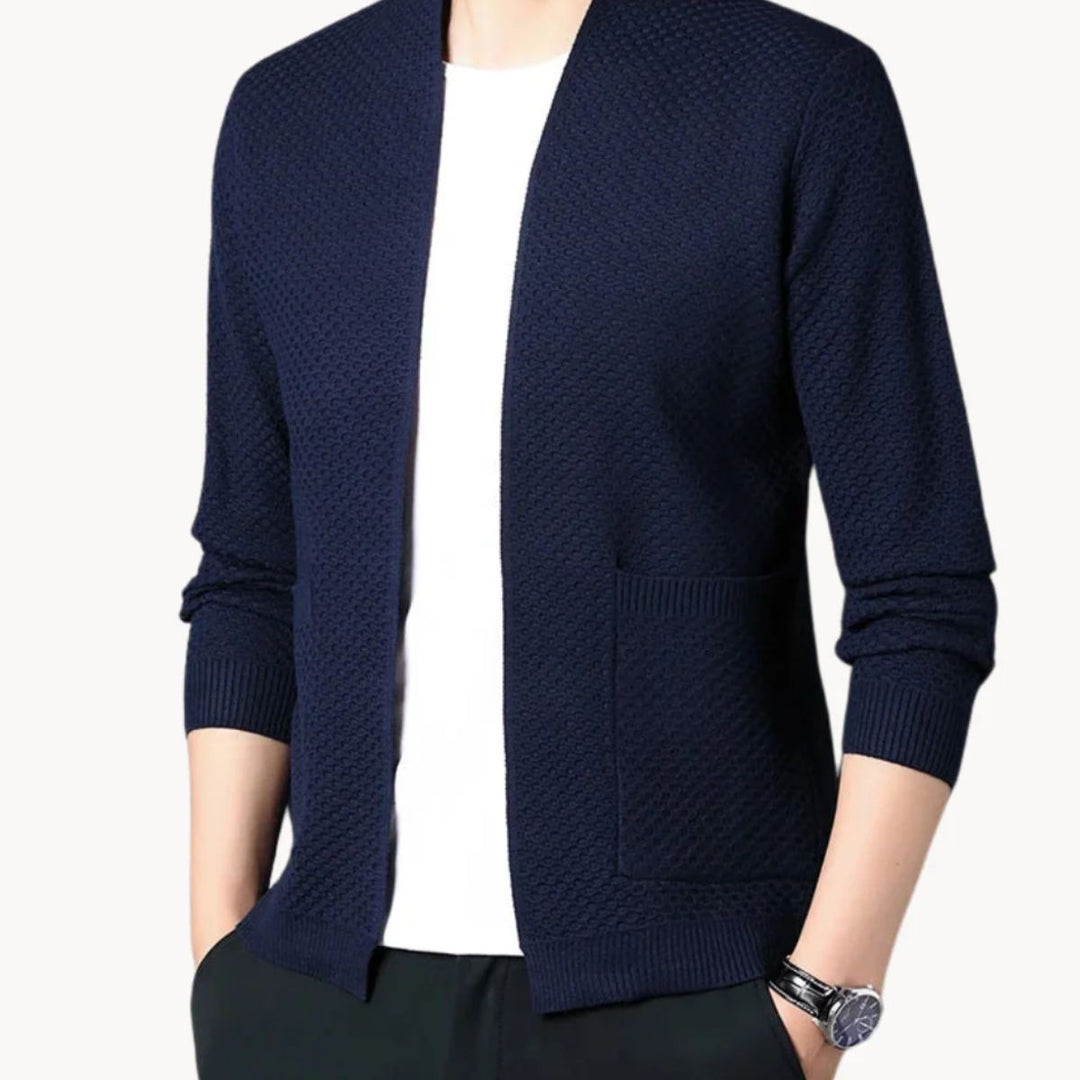 Mens Knit Cardigan Open Front Casual Fit