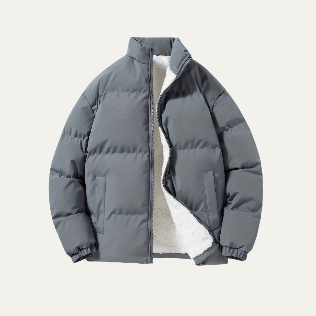 Mens Puffer Jacket Plush Lined Warm Fit