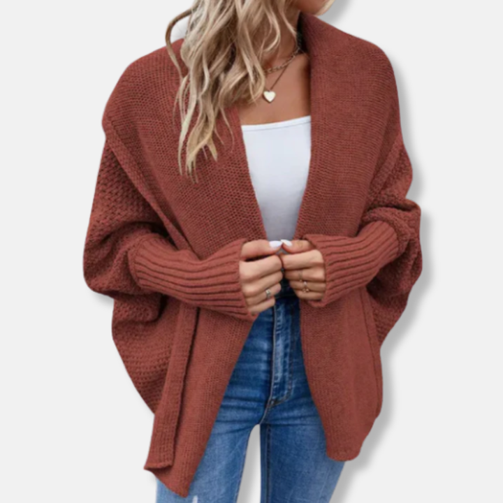 Womens Oversized Cardigan Chunky Knit Ribbed Cuffs