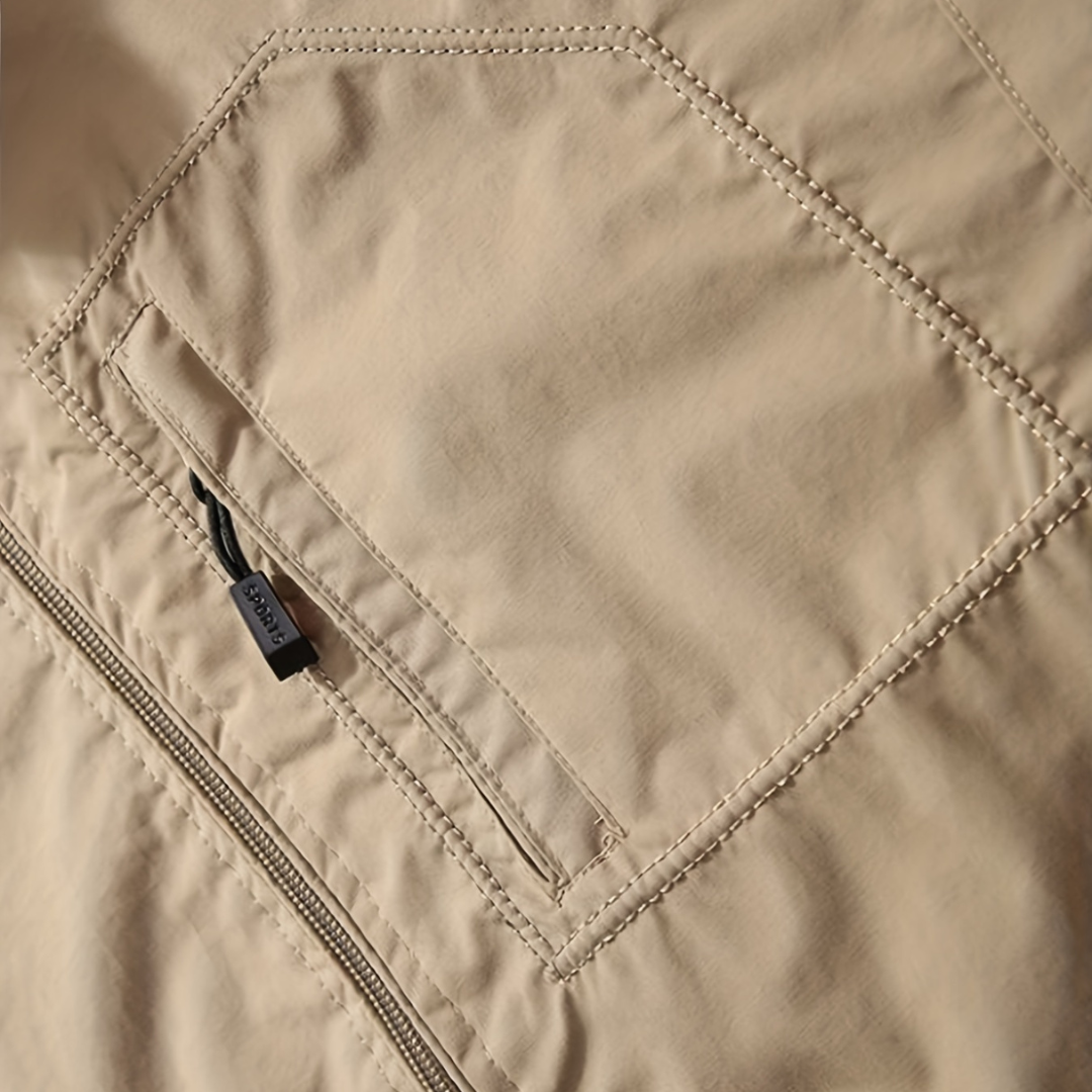 Mens Casual Jacket Polyester Zip Front