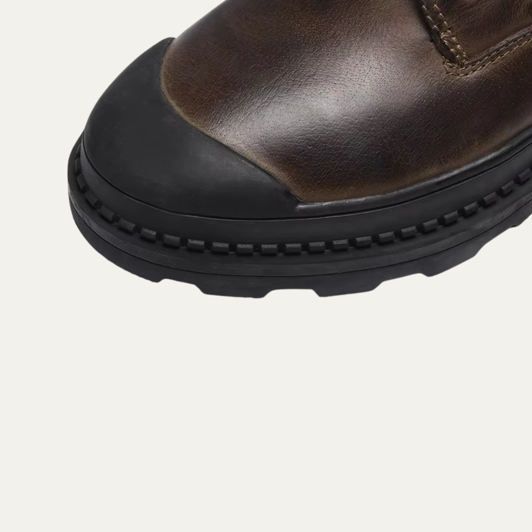 Mens Leather Ankle Boots Fur Lined Warm Winter