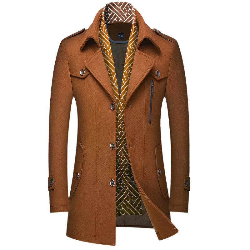 Mens Tailored Coat Wool Blend Slim Fit
