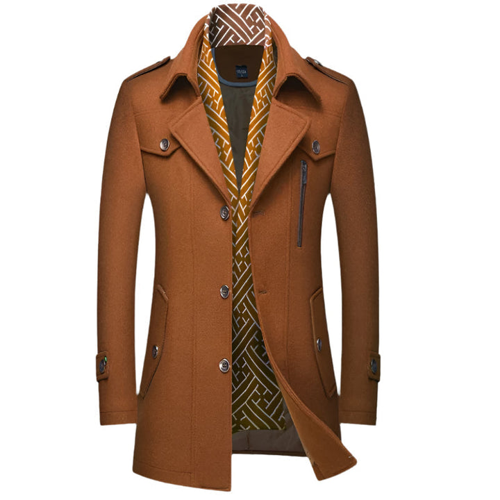Mens Tailored Coat Wool Blend Slim Fit