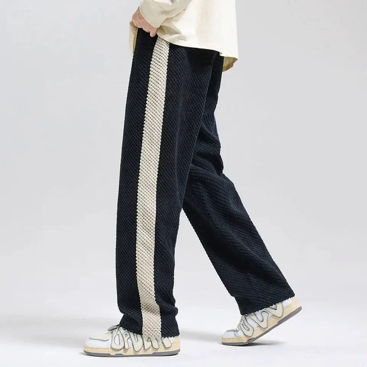 Mens Jogging Pants Embossed Corduroy Relaxed Fit