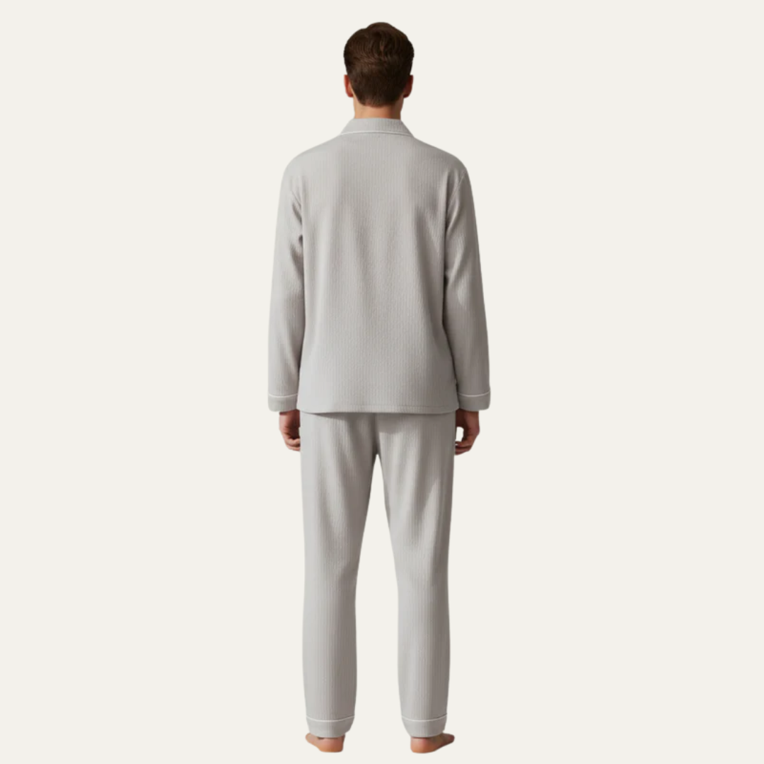 Mens Pajama Set with Notched Collar Classic Fit