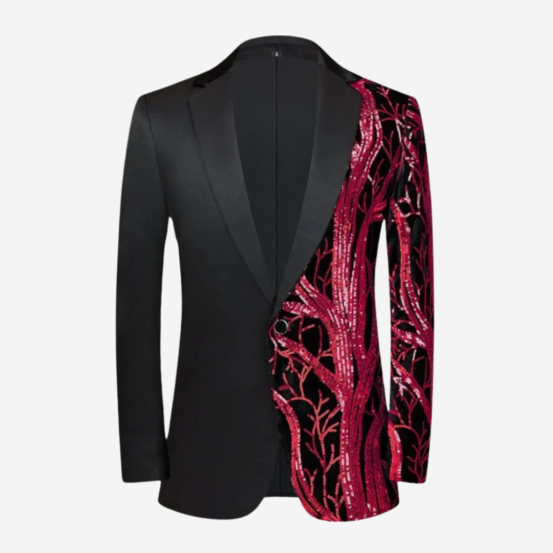 Mens Performance Blazer with Sequin Wave Pattern