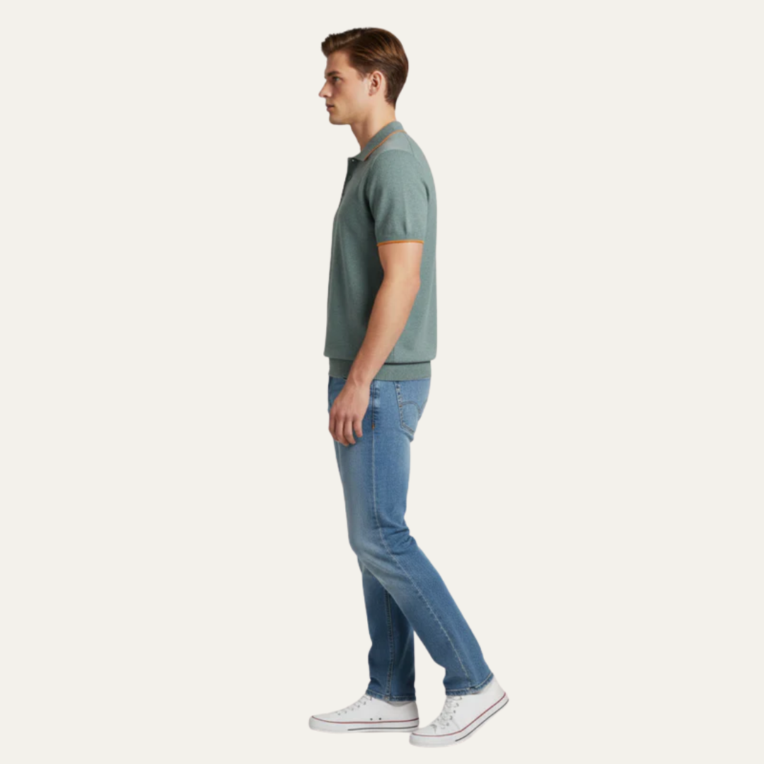 Mens Polo Shirt Structured Collar Classic Fit