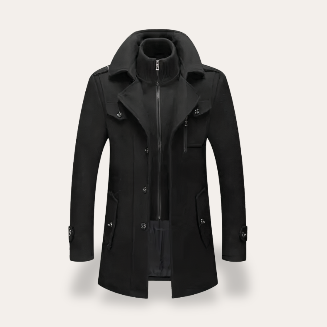 Mens Winter Coat Jacket with Stand Collar - BritishMode