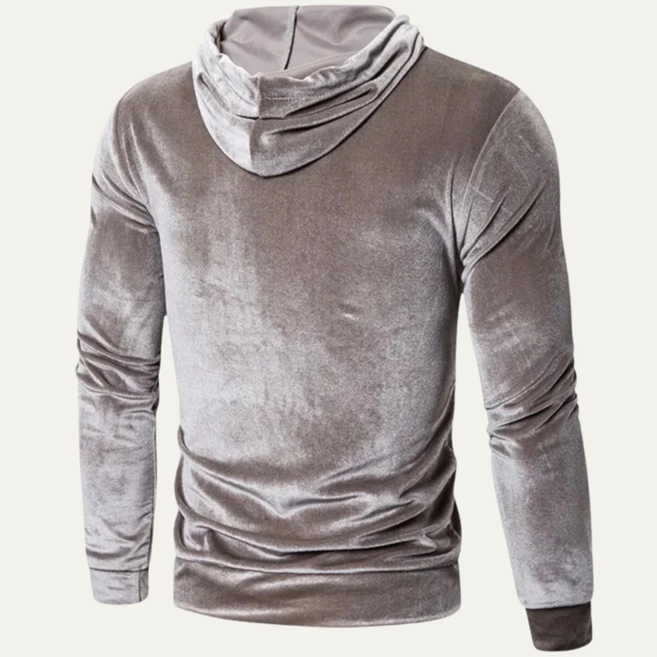 Mens Velvet Pullover Hoodie Kangaroo Pocket
