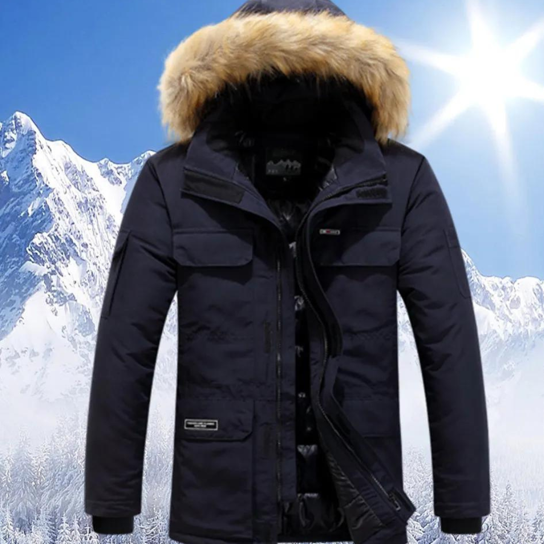 Mens Hooded Winter Jacket Warm Insulated Fit