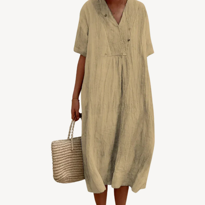 Womens Midi Dress Lightweight Loose Fit