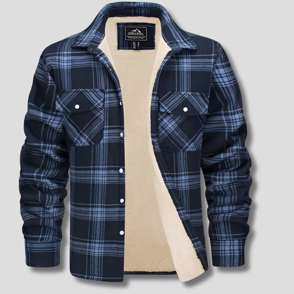 Mens Checked Cotton Flannel Shirt Classic Fit