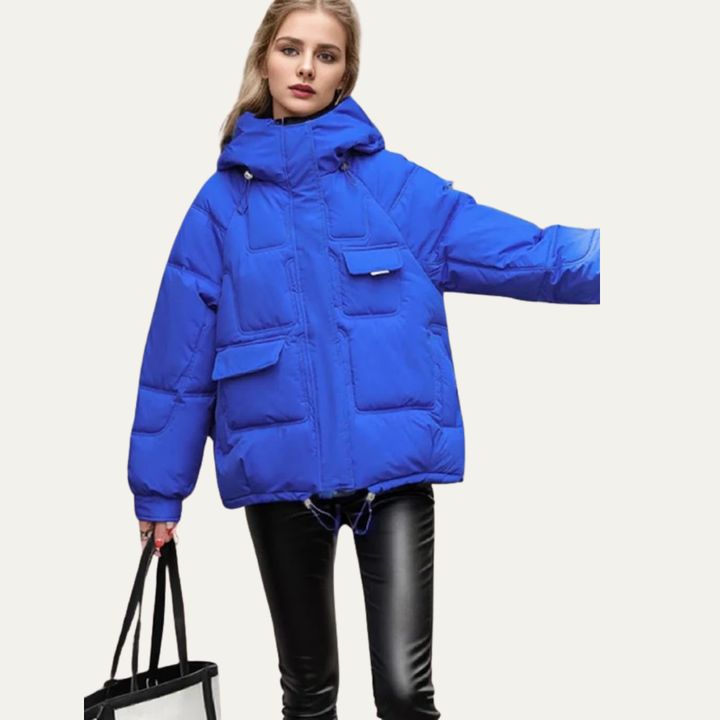 Womens Cropped Puffer Jacket Utility Style