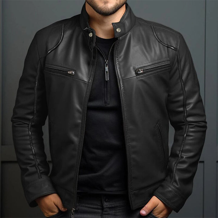 Mens Motorcycle Jacket Vintage Style Comfortable Fit