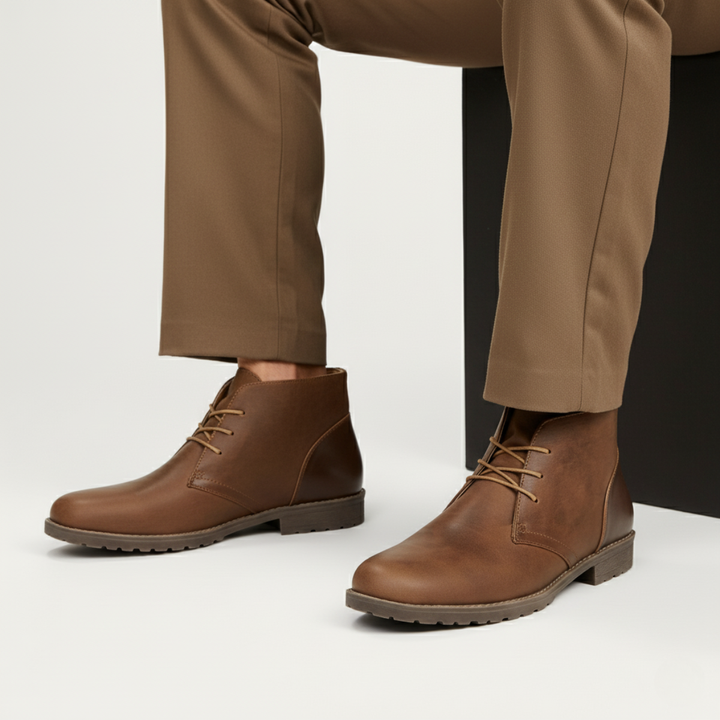 Mens Leather Boots Classic Retro Style