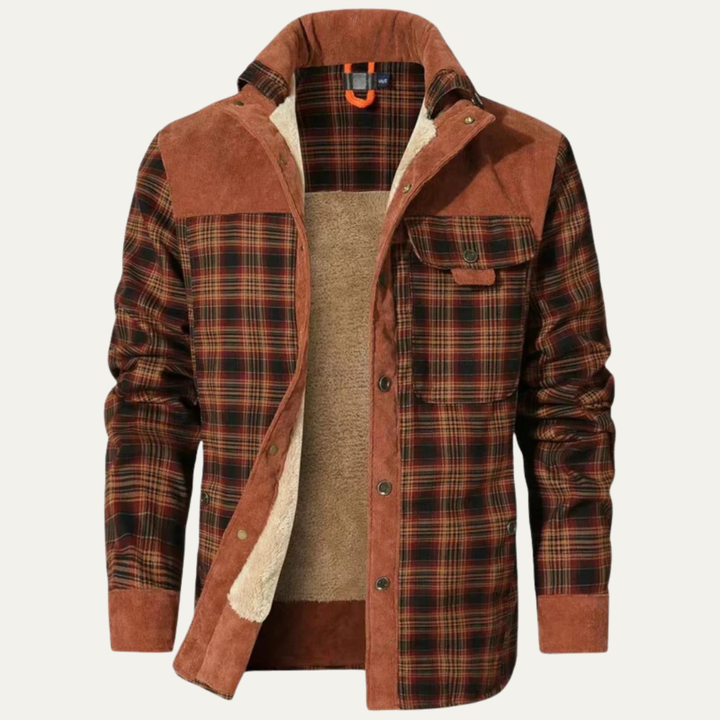 Mens Shirt Jacket Corduroy Yoke Fleece Lined Relaxed Fit