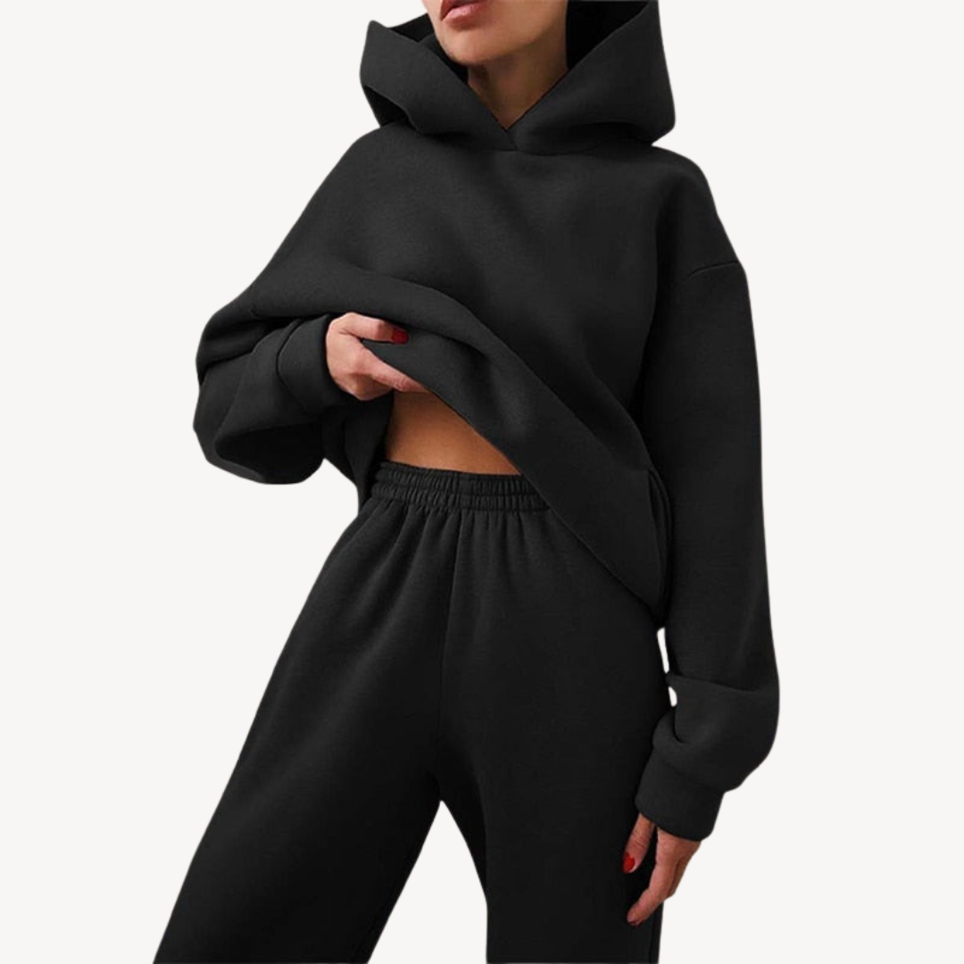 Womens Hoodie and Sweatpants Set Cotton Relaxed Fit