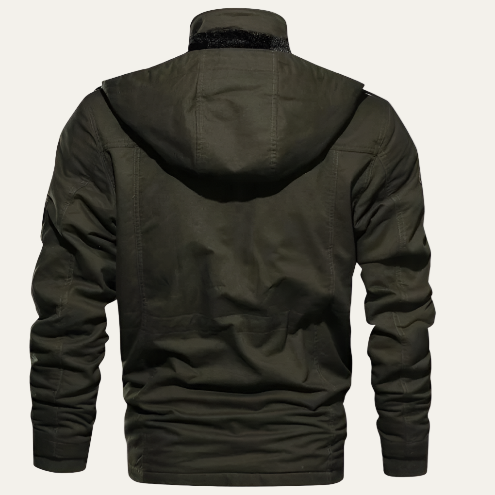 Mens Cotton Jacket with Fleece Fur Lining