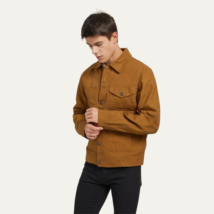 Mens Canvas Jacket Retro Ranch Style