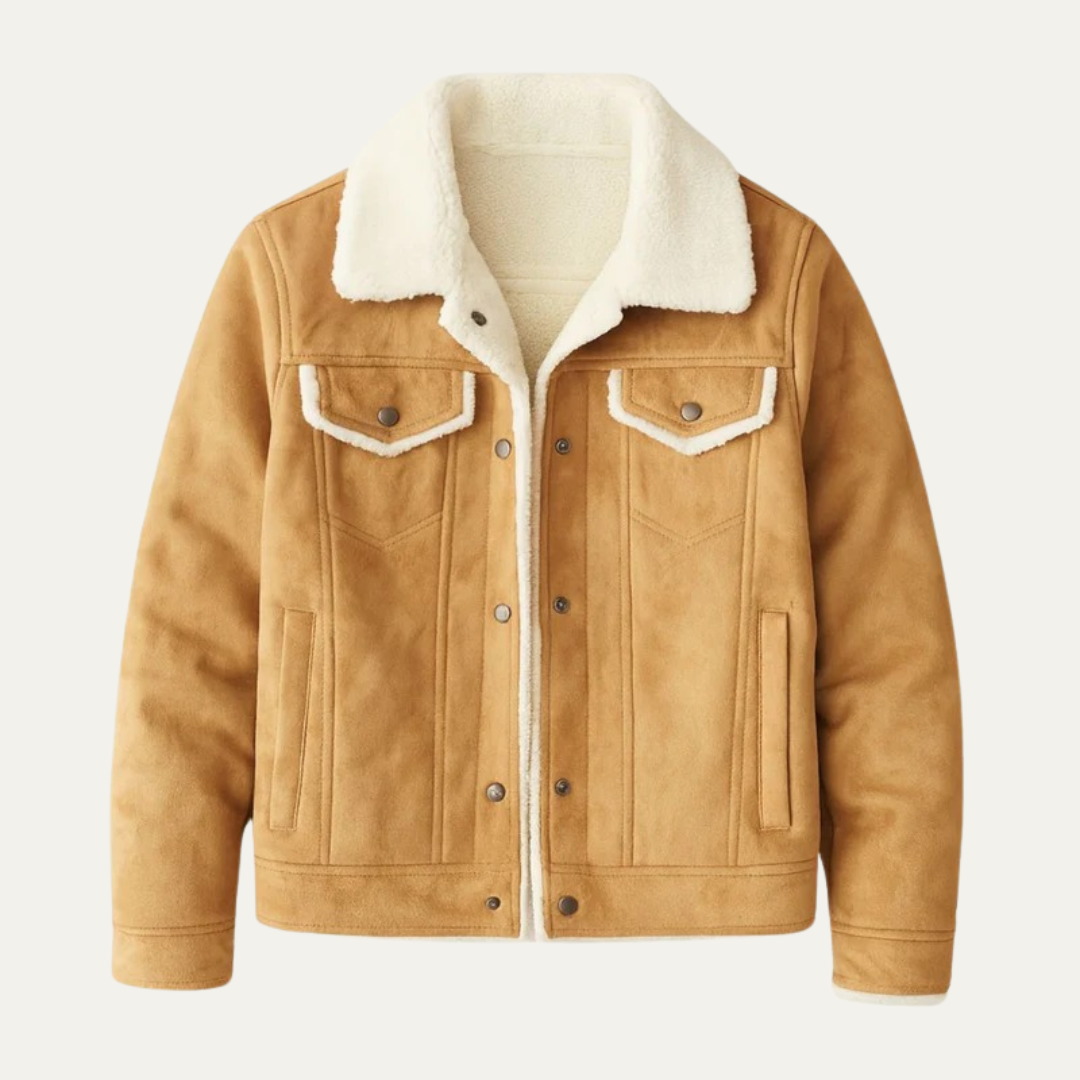 Mens Trucker Jacket Shearling Lined Classic Fit