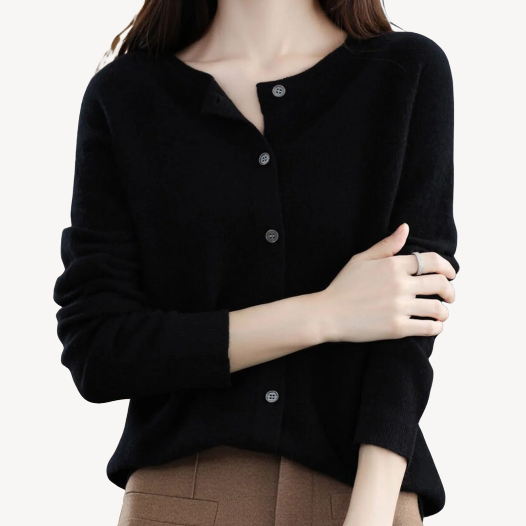 Womens Cardigan Cashmere Blend Relaxed Fit