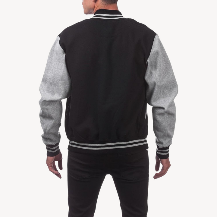 Mens Varsity Jacket Color Block Design Regular Fit