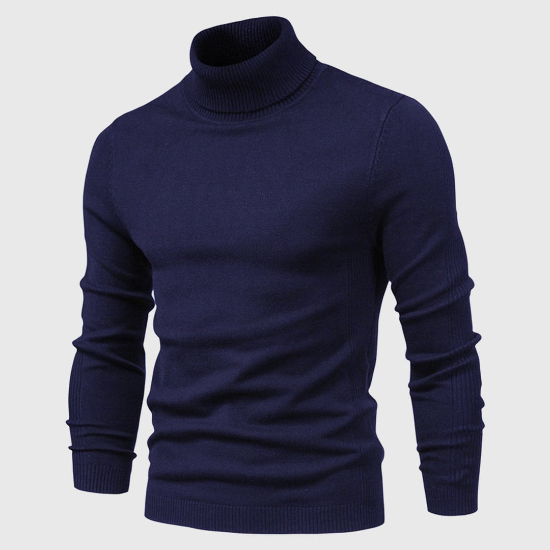 Mens Turtleneck Jumper Soft Knit Washable Layering - BritishMode